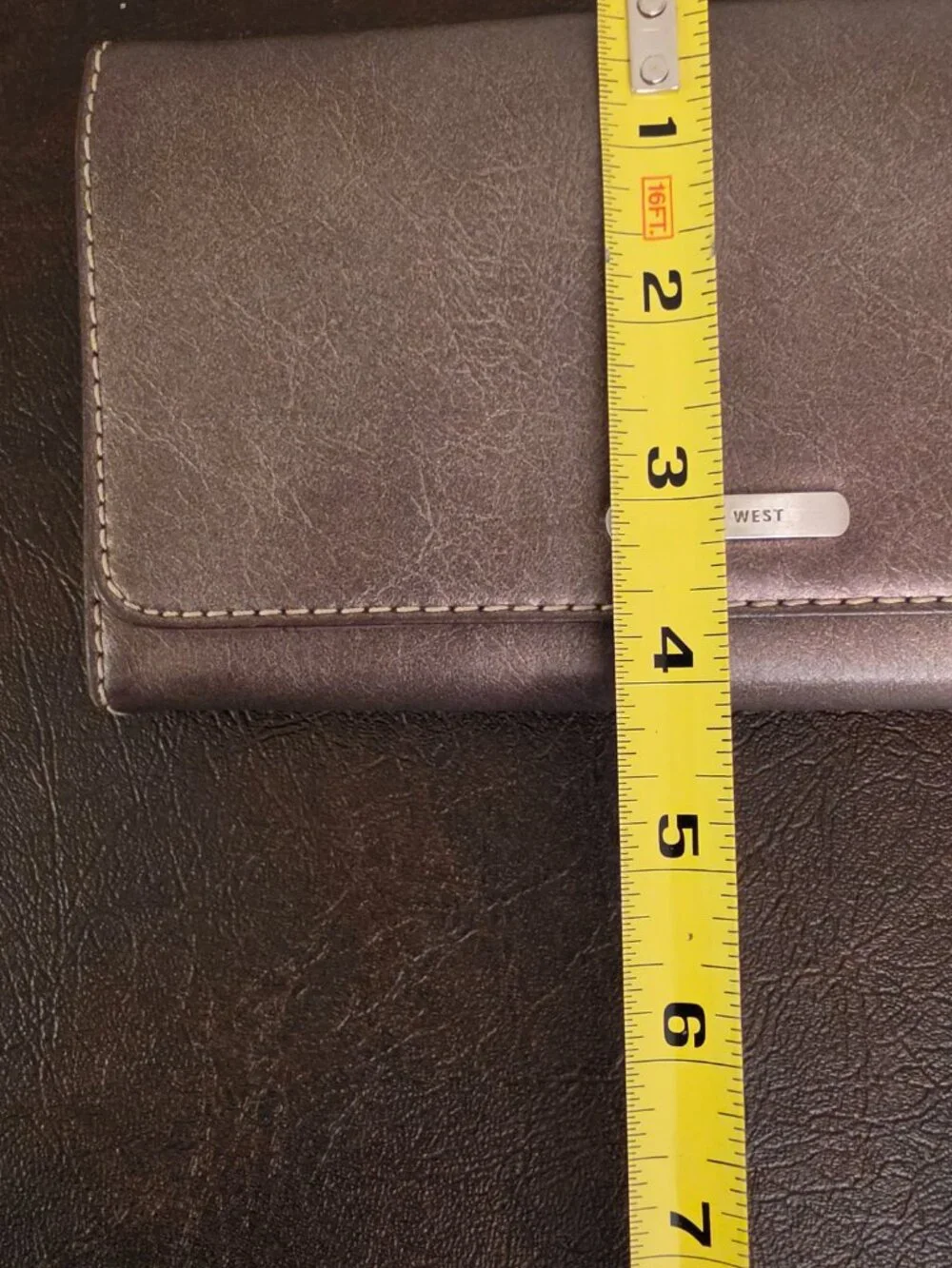Vintage Nine West Brown Faux Leather Tri Fold Ladies Wallet